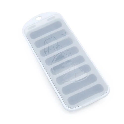 Close-up of a flexible food-grade silicone ice cube tray